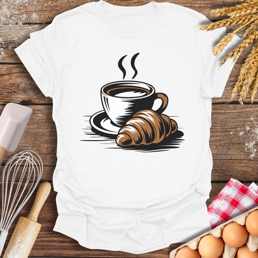 A Coffee Croissant T-Shirt White / S Baking Threads