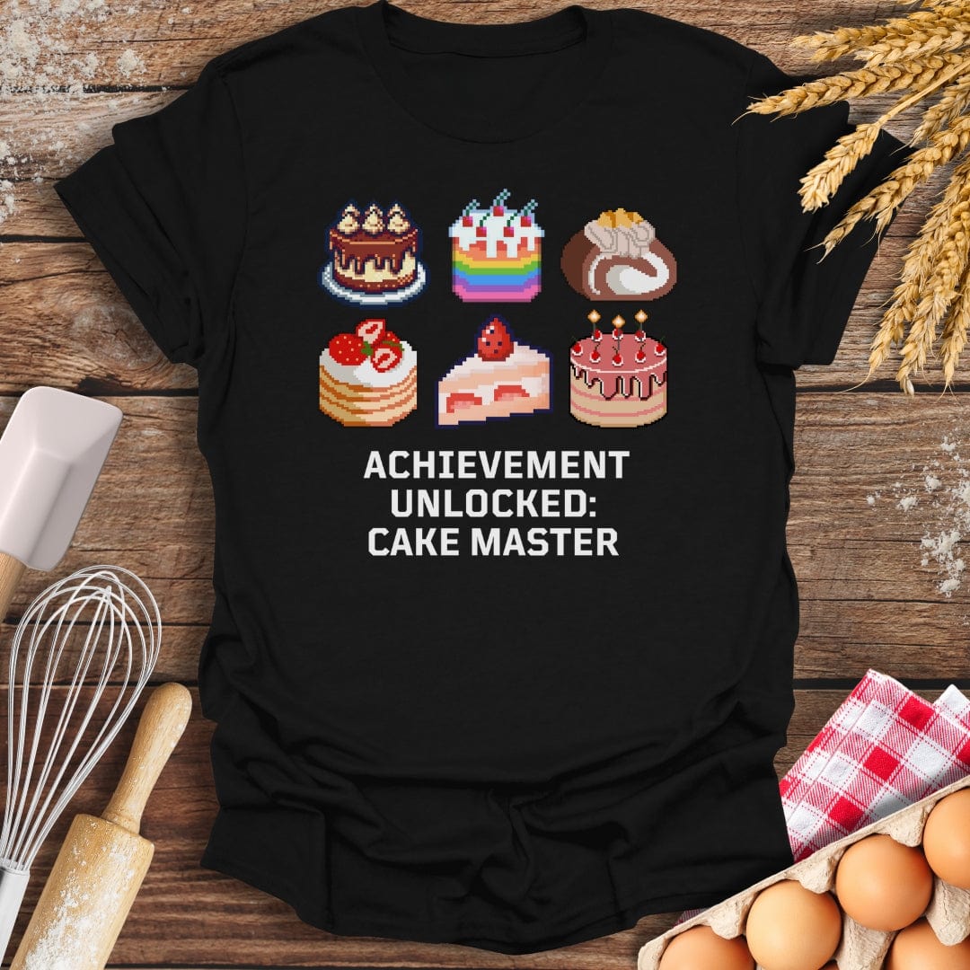 Achievement Unlocked: Cake Master T-Shirt Black / S Baking Threads