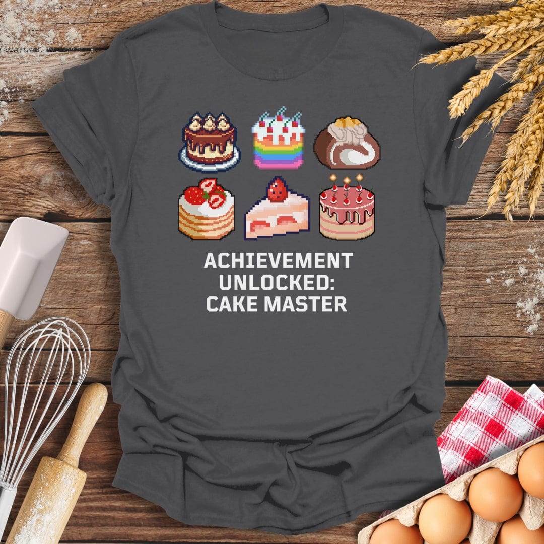 Achievement Unlocked: Cake Master T-Shirt Charcoal / S Baking Threads