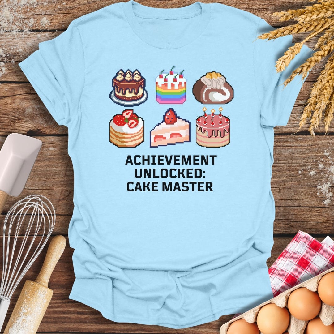 Achievement Unlocked: Cake Master T-Shirt Light Blue / S Baking Threads