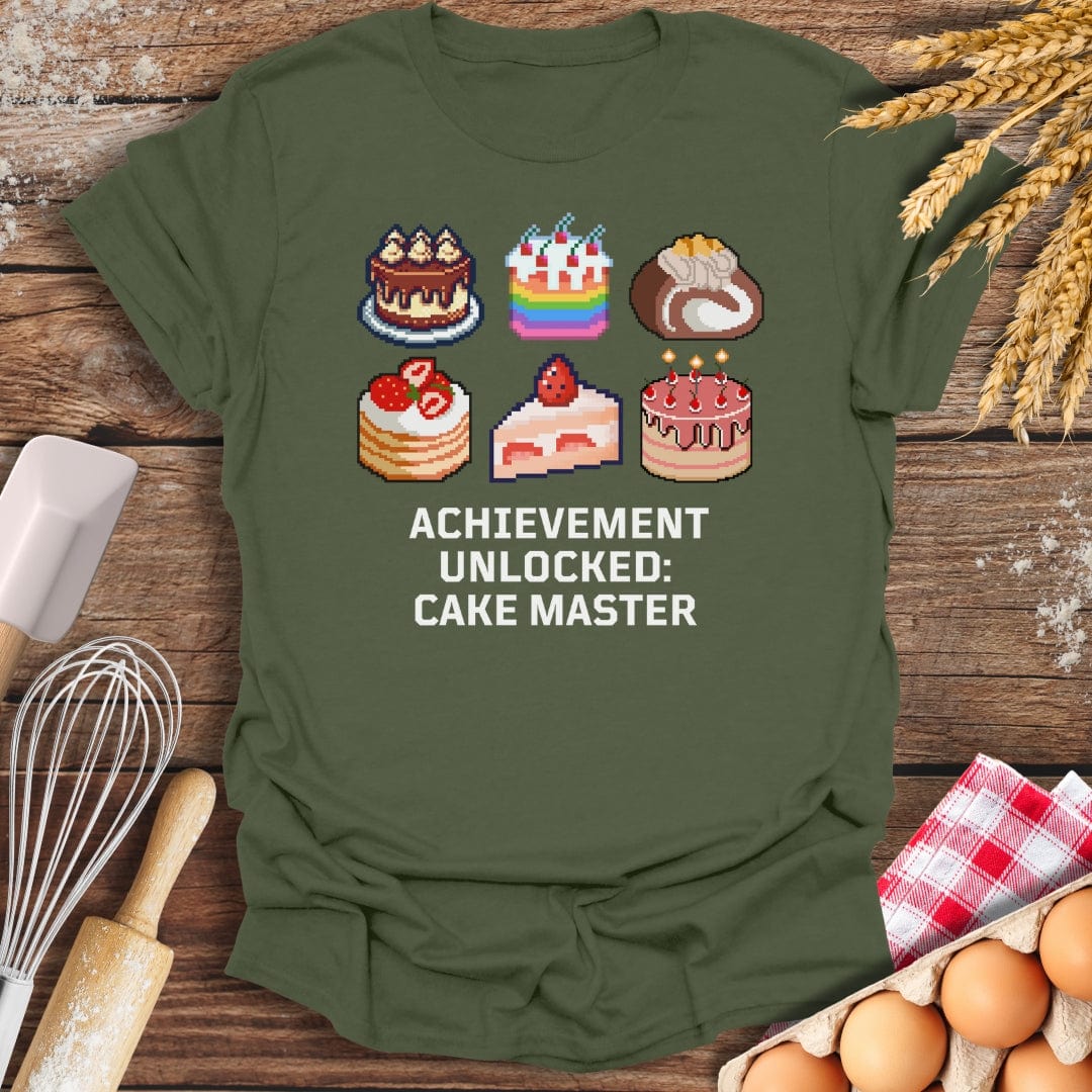 Achievement Unlocked: Cake Master T-Shirt Military Green / S Baking Threads