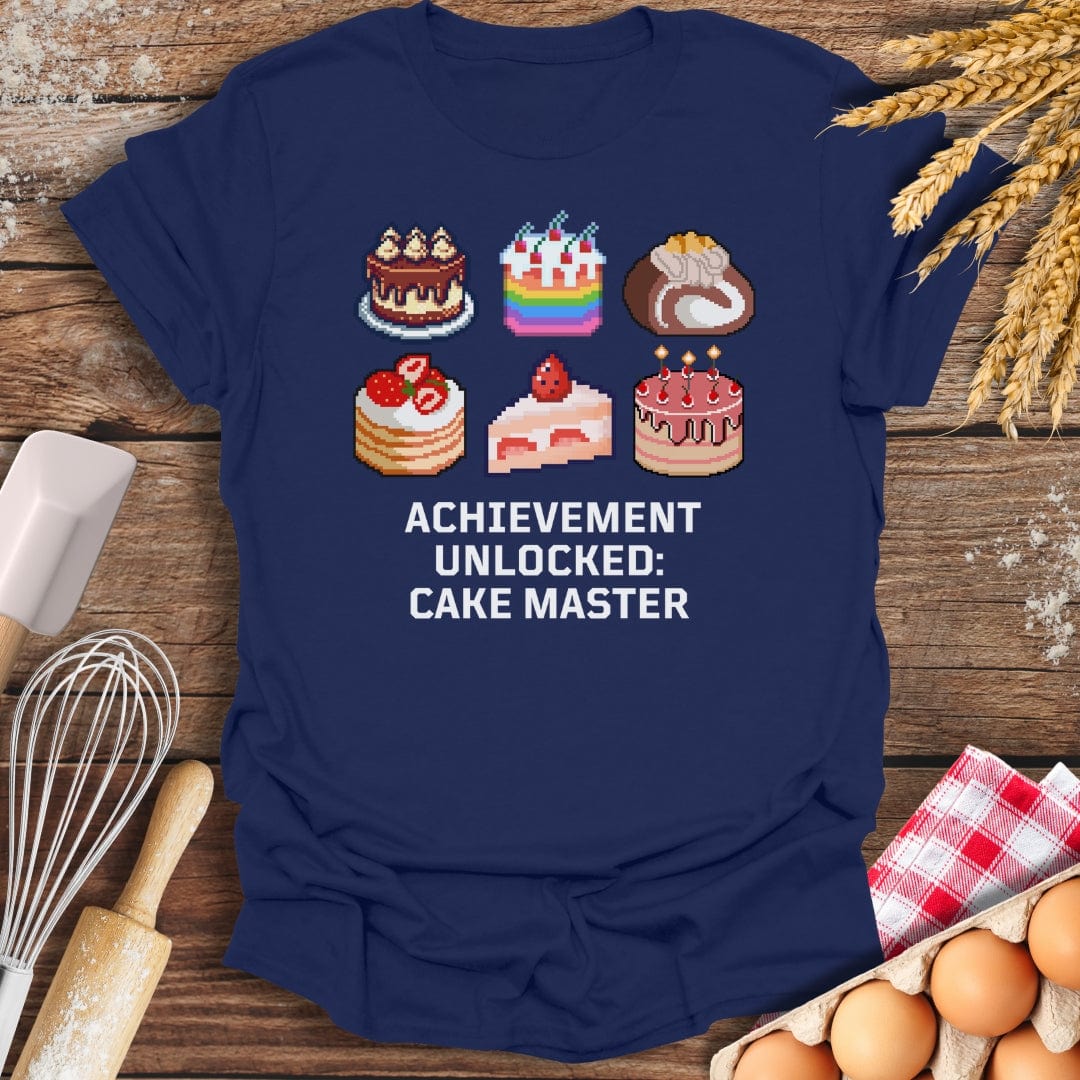 Achievement Unlocked: Cake Master T-Shirt Navy / S Baking Threads