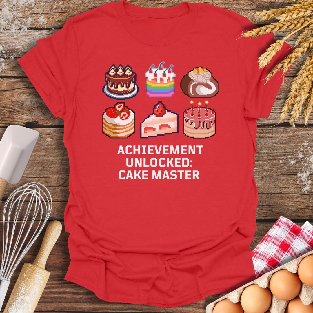 Achievement Unlocked: Cake Master T-Shirt Red / S Baking Threads