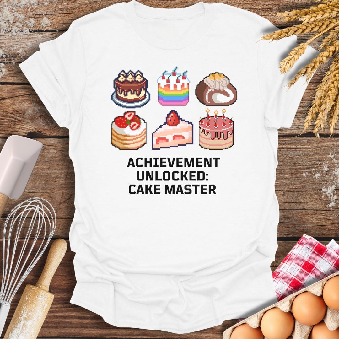 Achievement Unlocked: Cake Master T-Shirt White / S Baking Threads