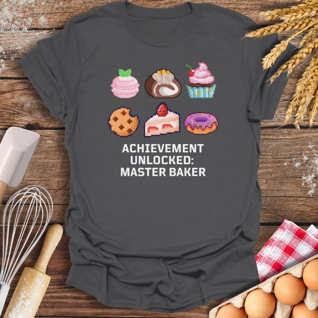 Achievement Unlocked: Master Baker T-Shirt Charcoal / S Baking Threads