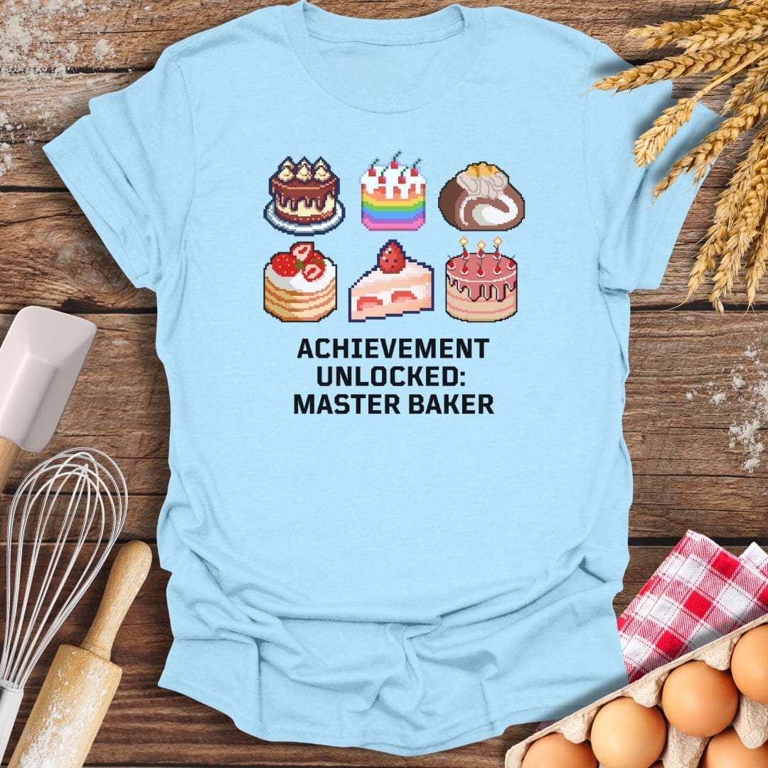 Achievement Unlocked: Master Baker T-Shirt Light Blue / S Baking Threads