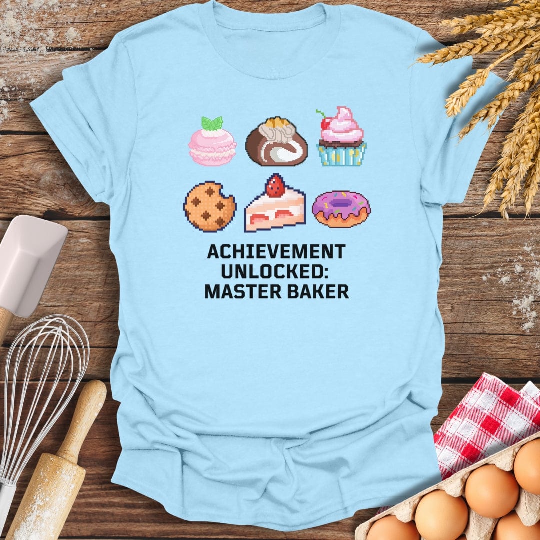 Achievement Unlocked: Master Baker T-Shirt Light Blue / S Baking Threads