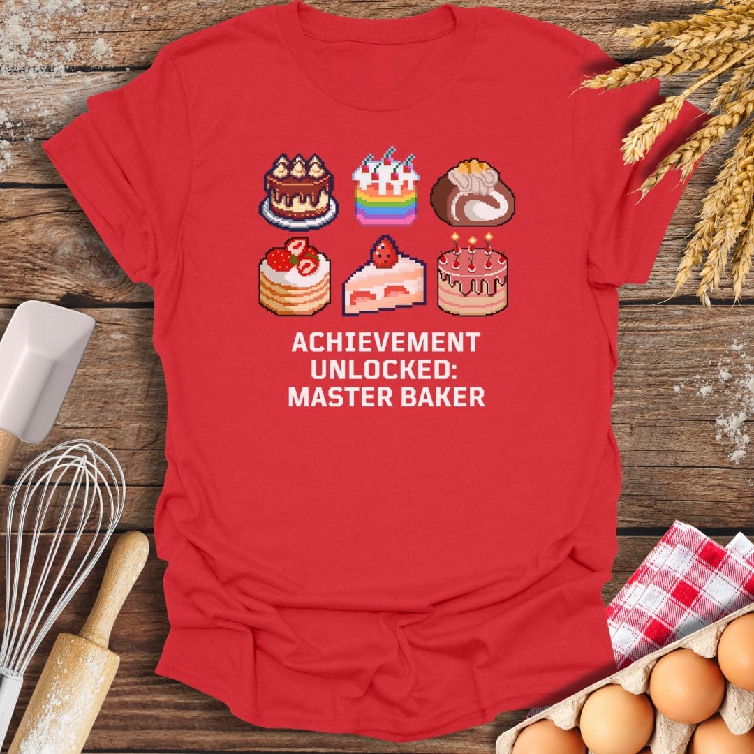 Achievement Unlocked: Master Baker T-Shirt Red / S Baking Threads