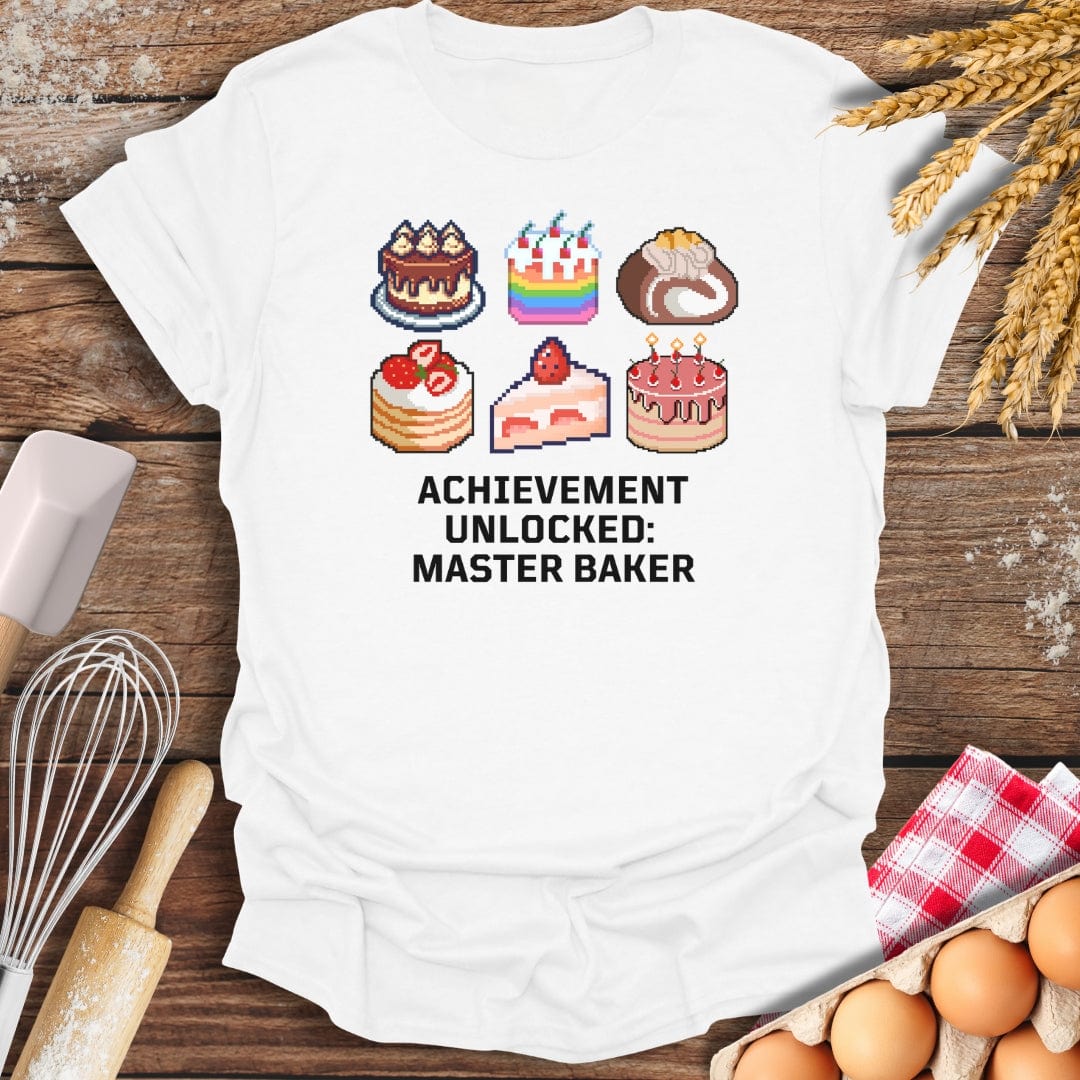 Achievement Unlocked: Master Baker T-Shirt White / S Baking Threads