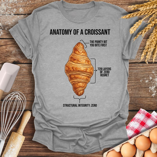 Anatomy Of A Croissant T-Shirt Sport Grey / S Baking Threads