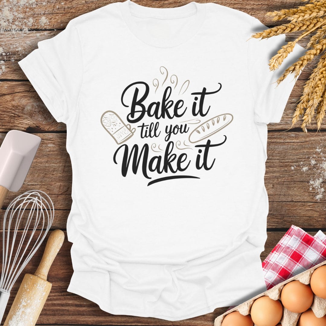 Bake It Till You Make It Cursive T-Shirt White / S Baking Threads