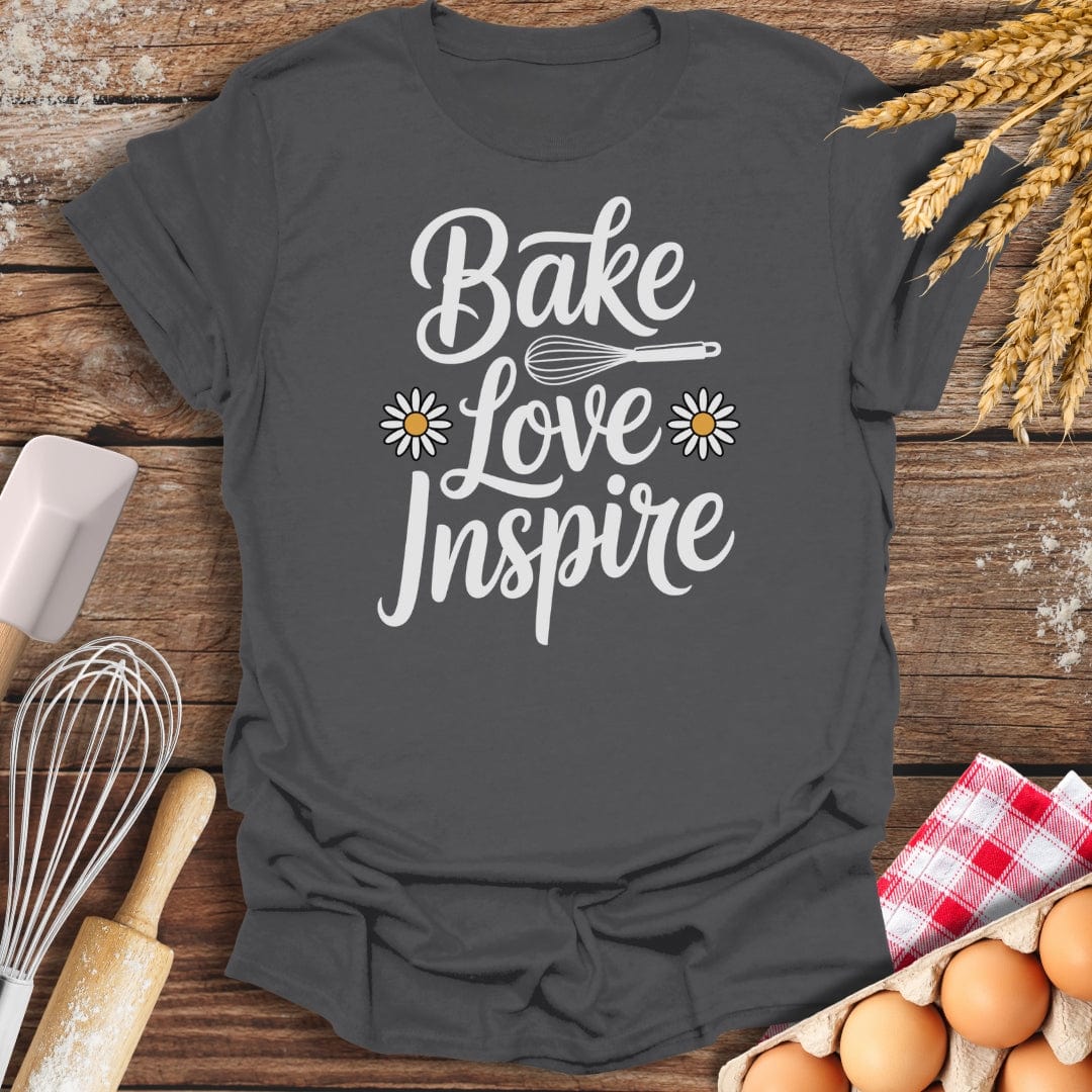 Bake Love Inspire T-Shirt Charcoal / S Baking Threads