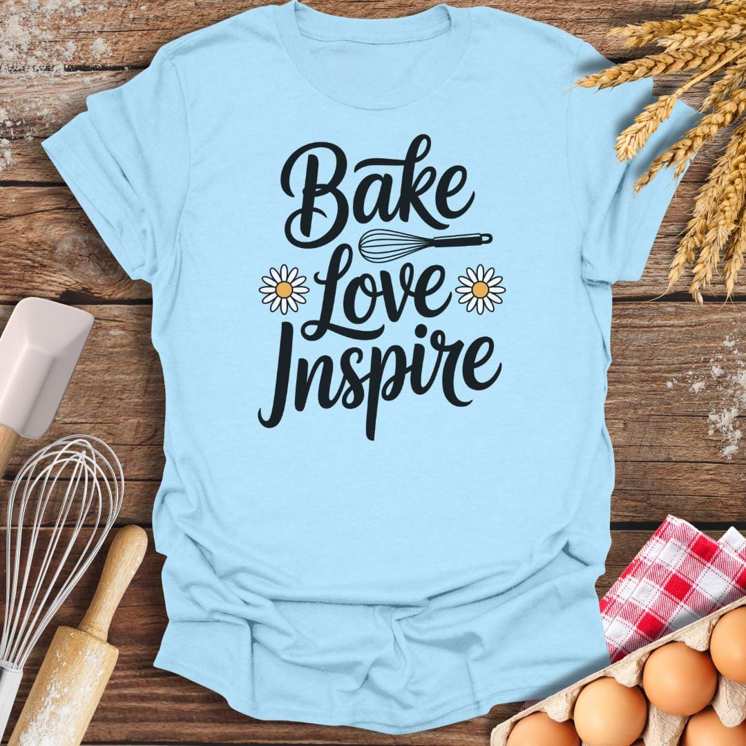 Bake Love Inspire T-Shirt Light Blue / S Baking Threads