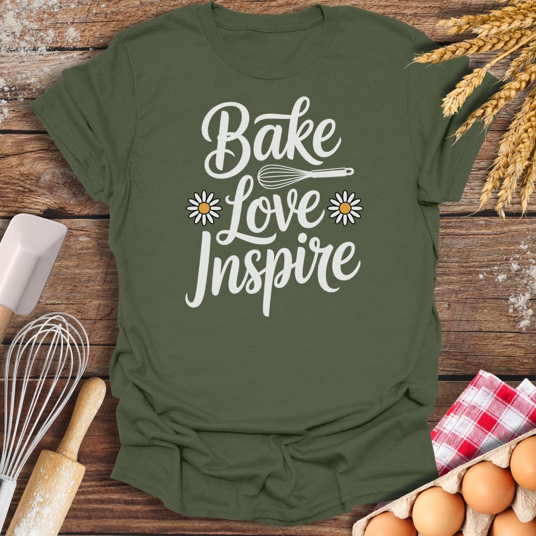 Bake Love Inspire T-Shirt Military Green / S Baking Threads