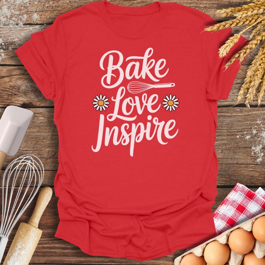 Bake Love Inspire T-Shirt Red / S Baking Threads