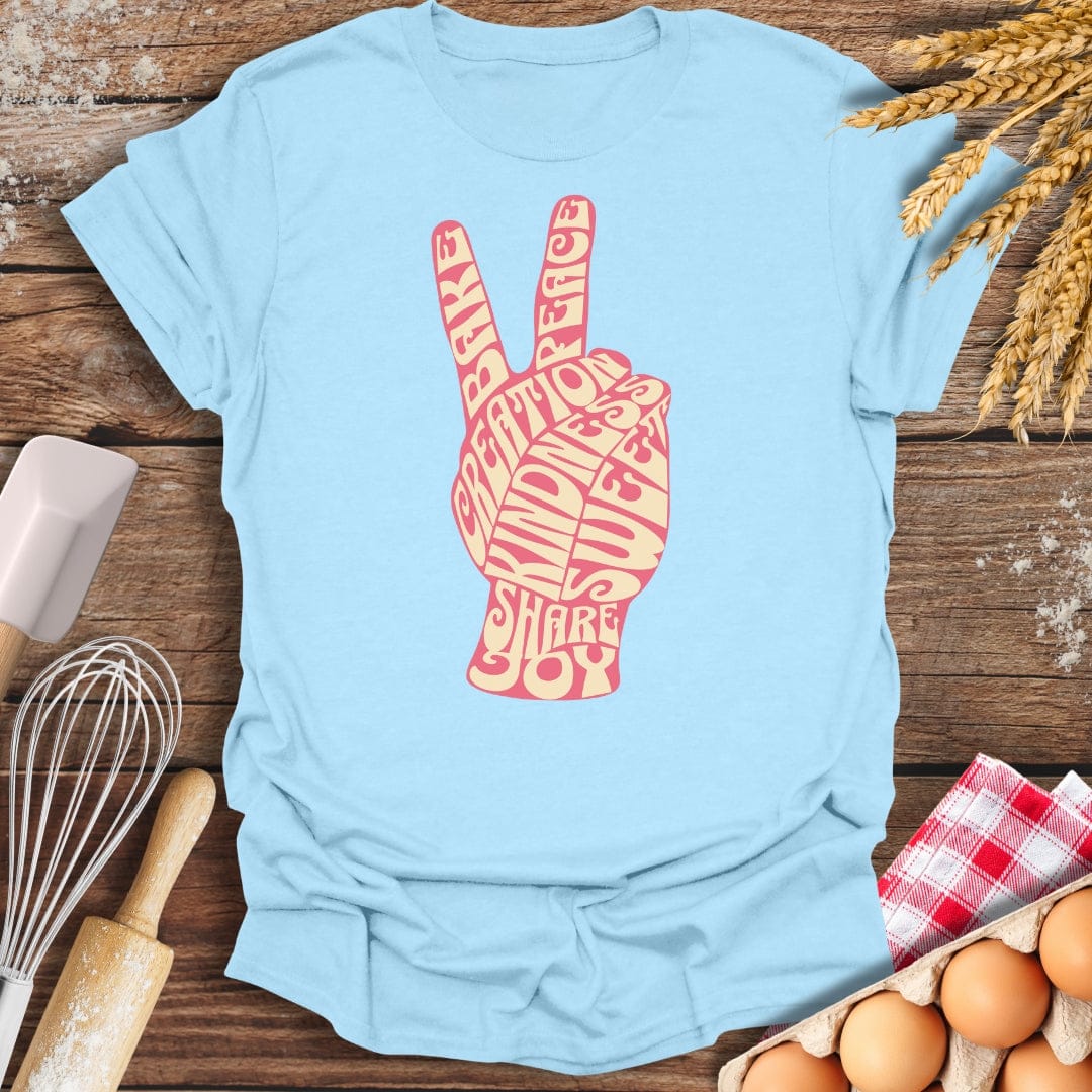 Bake Peace T-Shirt Light Blue / S Baking Threads