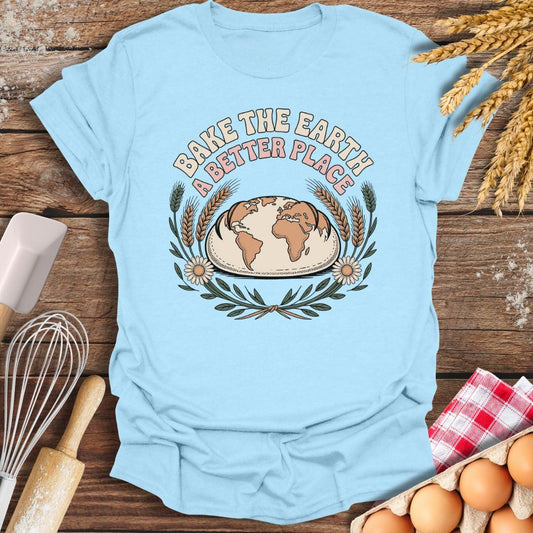 Bake The Earth T-Shirt Light Blue / S Baking Threads
