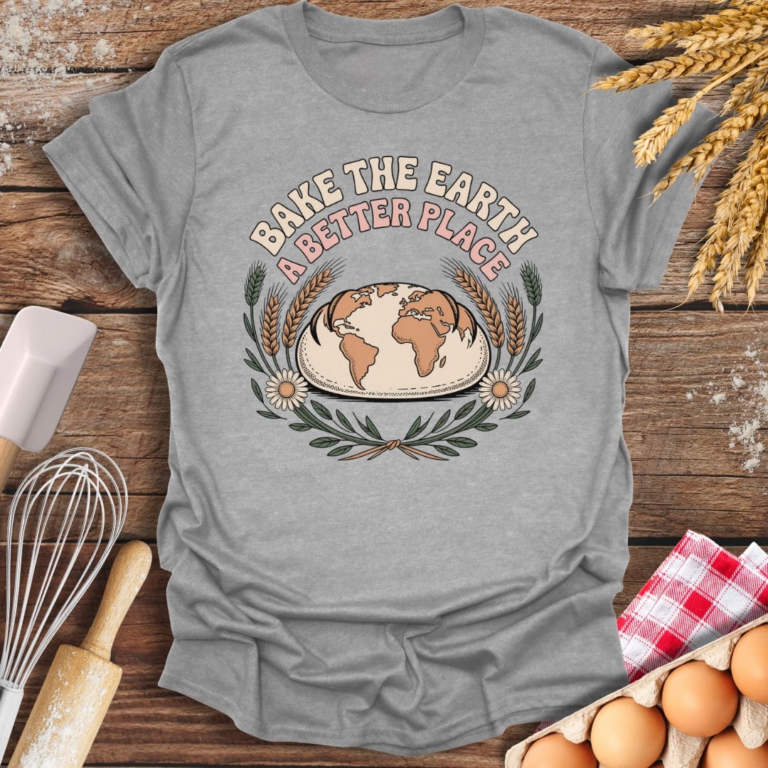 Bake The Earth T-Shirt Sport Grey / S Baking Threads