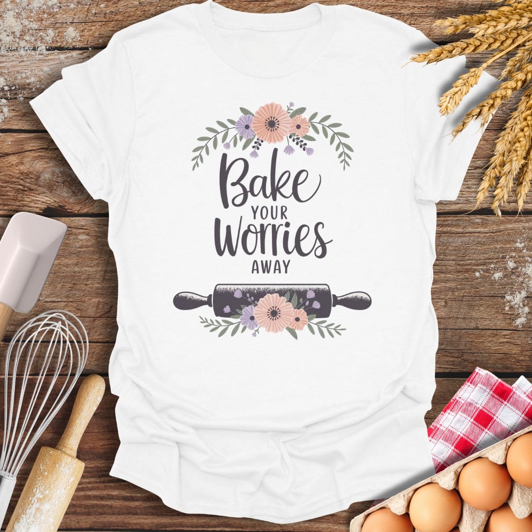 Bake Your Worries Away T-Shirt White / S Baking Threads