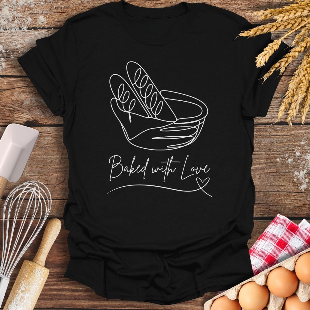 Baked With Love T-Shirt Black / S Baking Threads