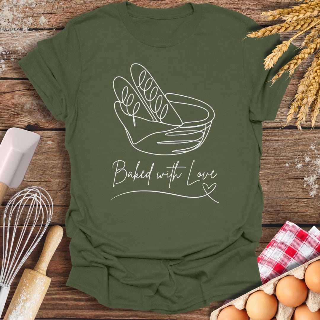 Baked With Love T-Shirt Military Green / S Baking Threads