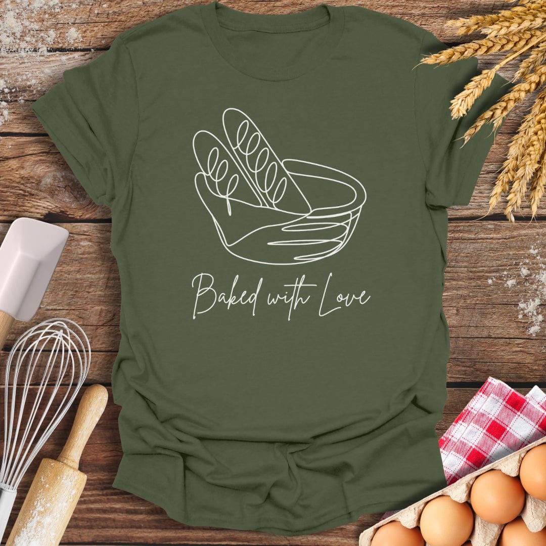 Baked With Love T-Shirt Military Green / S Baking Threads