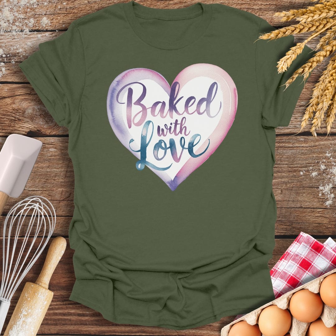 Baked With Love T-Shirt Military Green / S Baking Threads