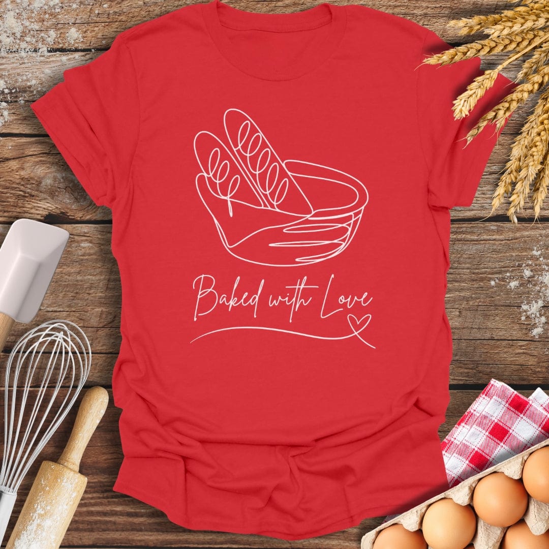 Baked With Love T-Shirt Red / S Baking Threads