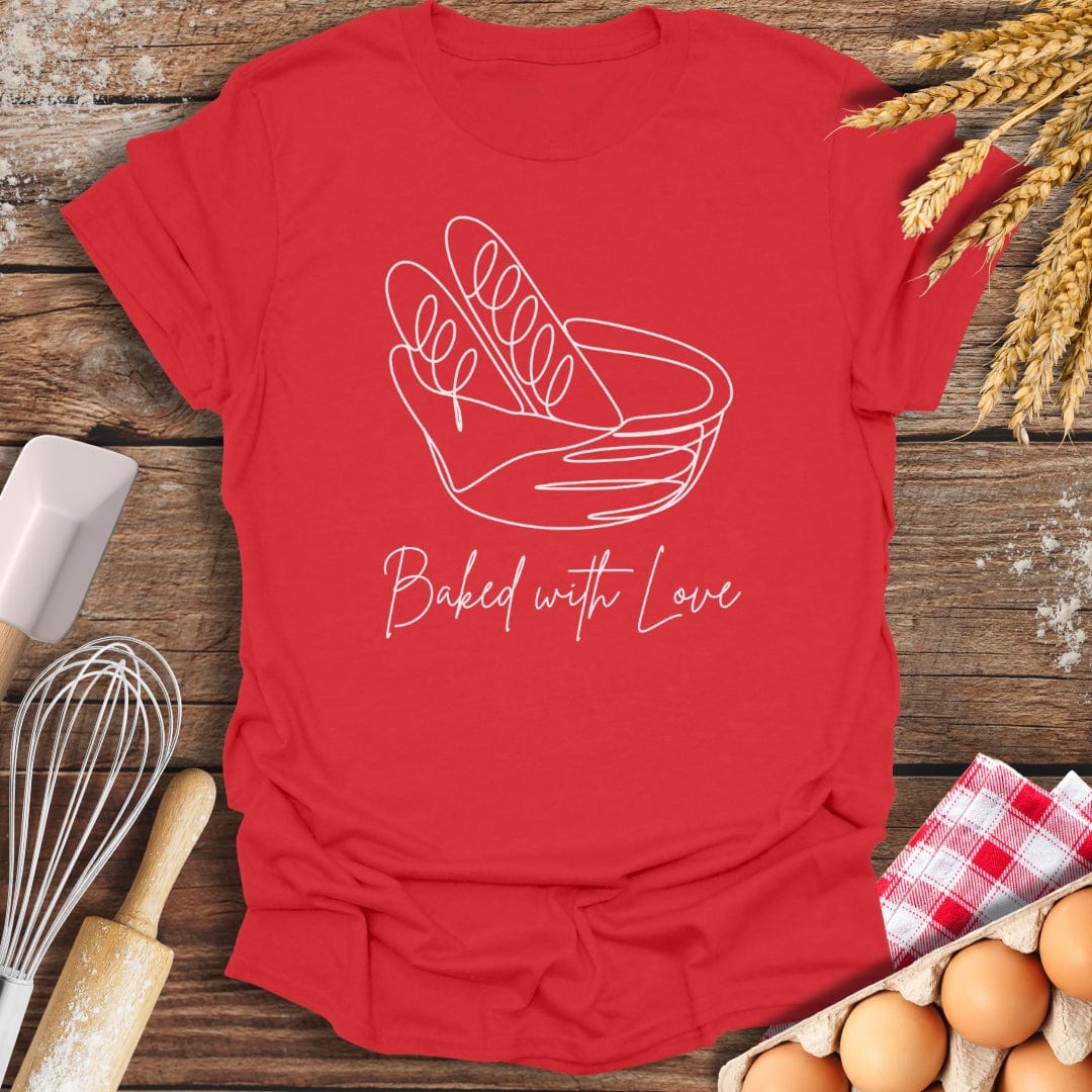 Baked With Love T-Shirt Red / S Baking Threads
