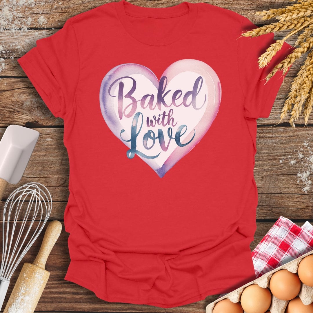 Baked With Love T-Shirt Red / S Baking Threads