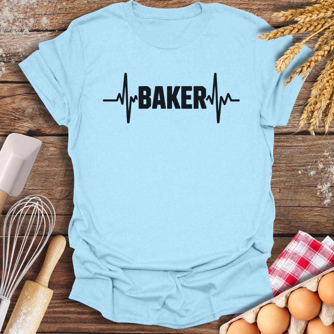 Baker EKG T-Shirt Light Blue / S Baking Threads