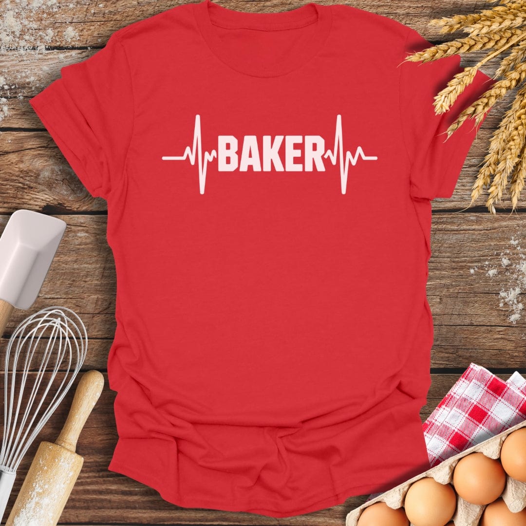 Baker EKG T-Shirt Red / S Baking Threads