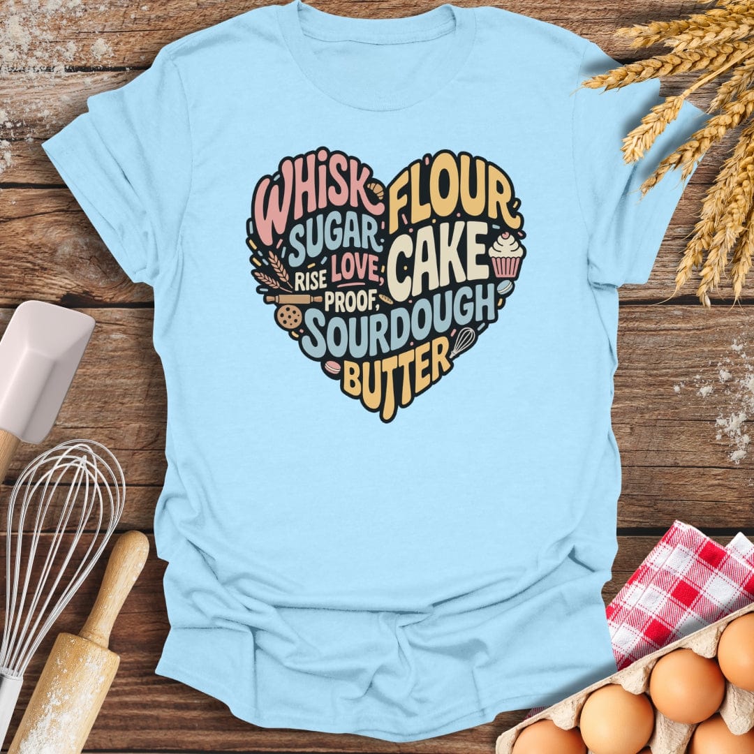 Baker’s Heart T-Shirt Light Blue / S Baking Threads