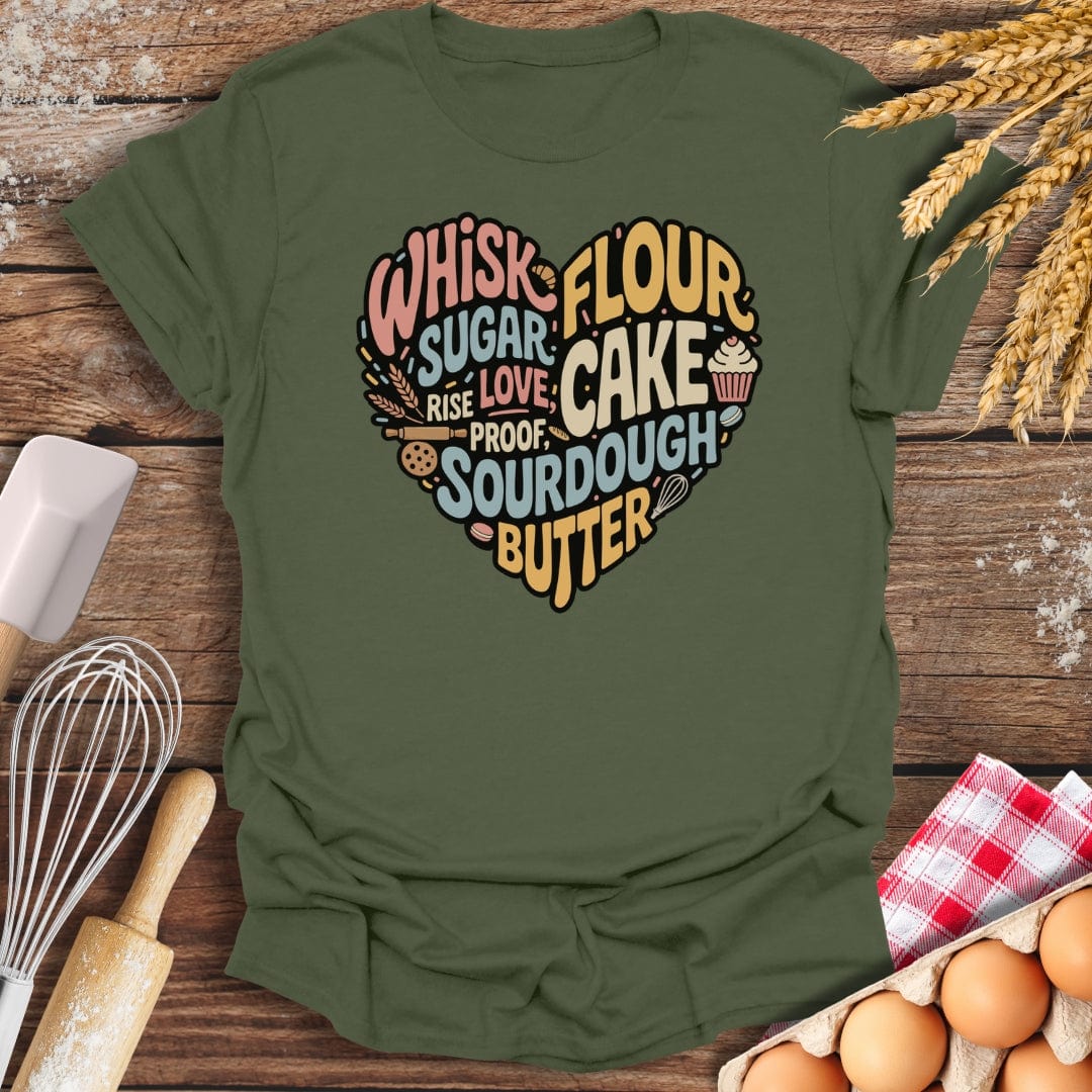 Baker’s Heart T-Shirt Military Green / S Baking Threads