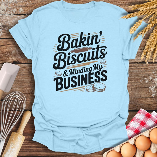 Bakin' Biscuits T-Shirt Light Blue / S Baking Threads