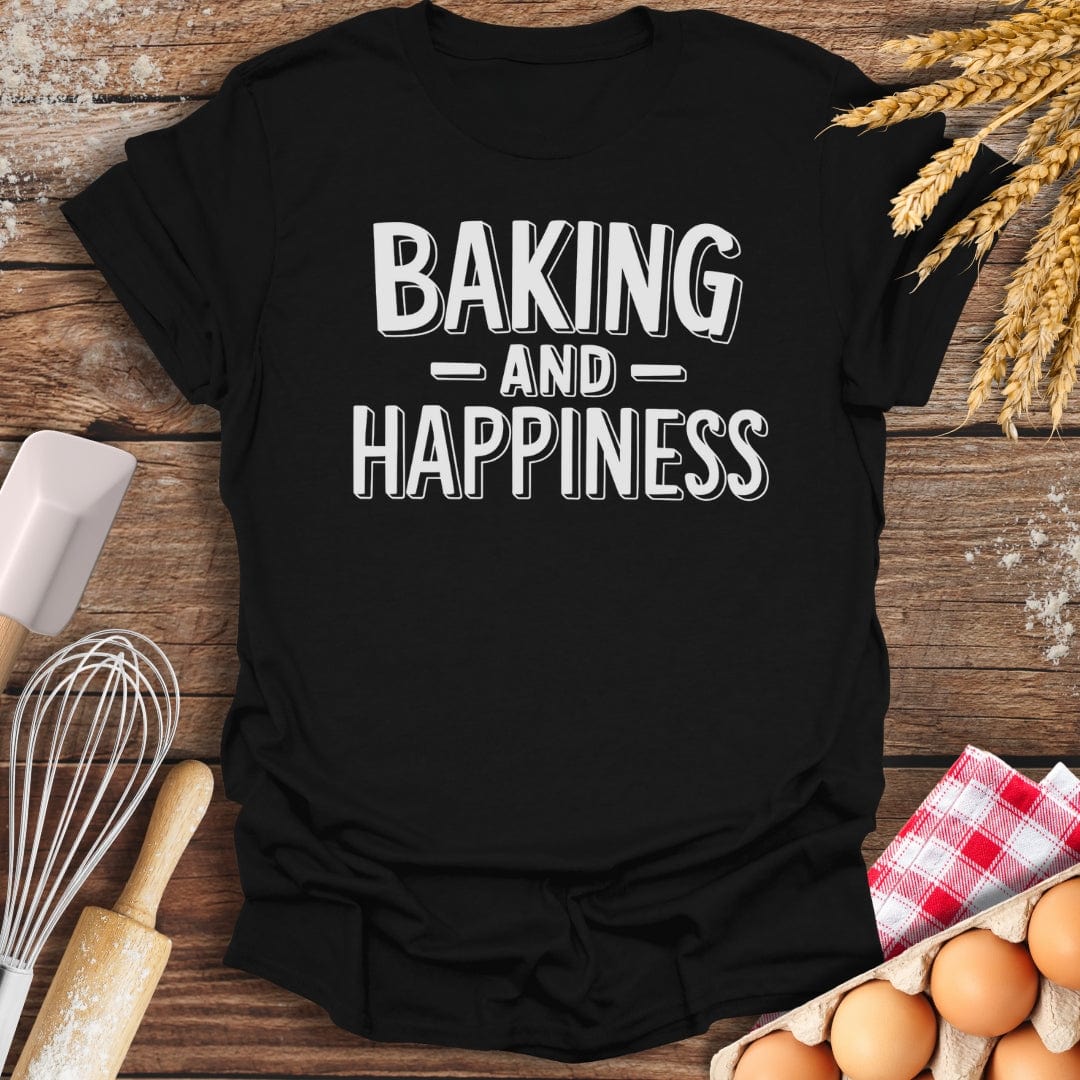 Baking and Happiness T-Shirt Black / S Baking Threads
