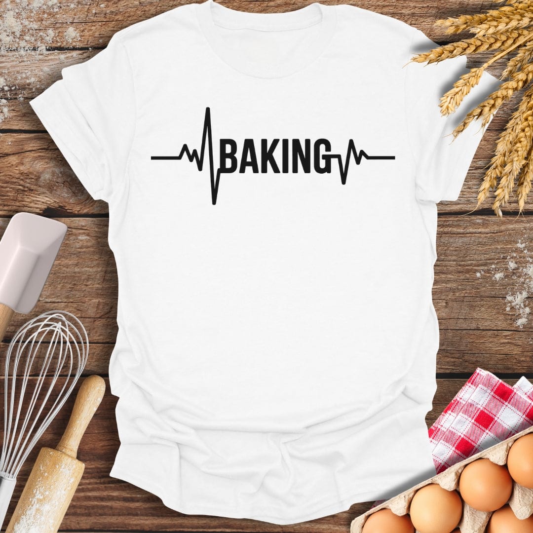 Baking EKG T-Shirt White / S Baking Threads