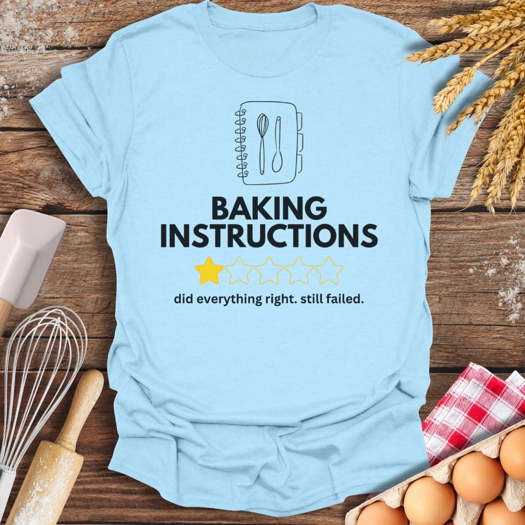 Baking Instructions: 1 Star Review T-Shirt Light Blue / S Baking Threads