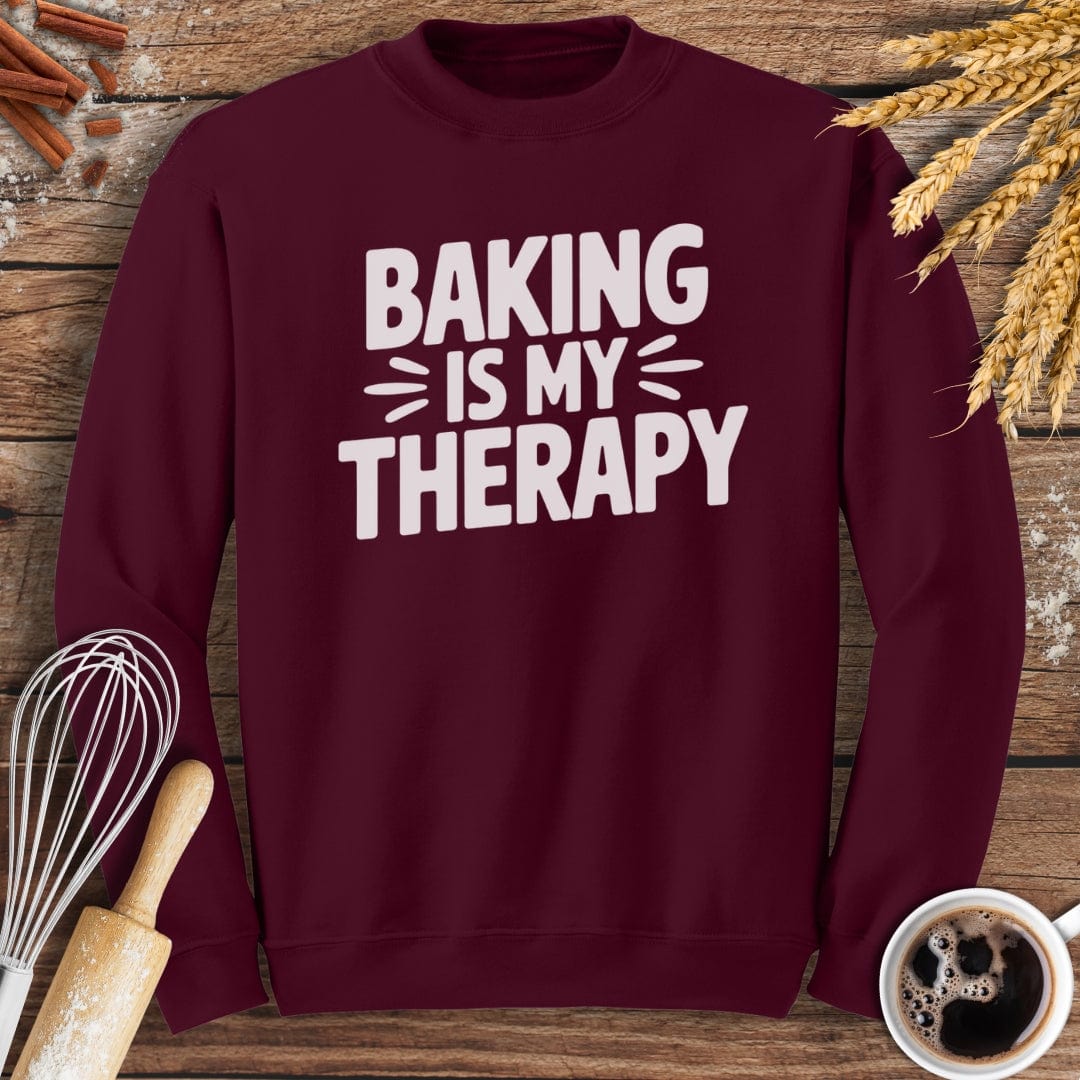 Baking Is My Therapy Sweatshirt Baking Threads
