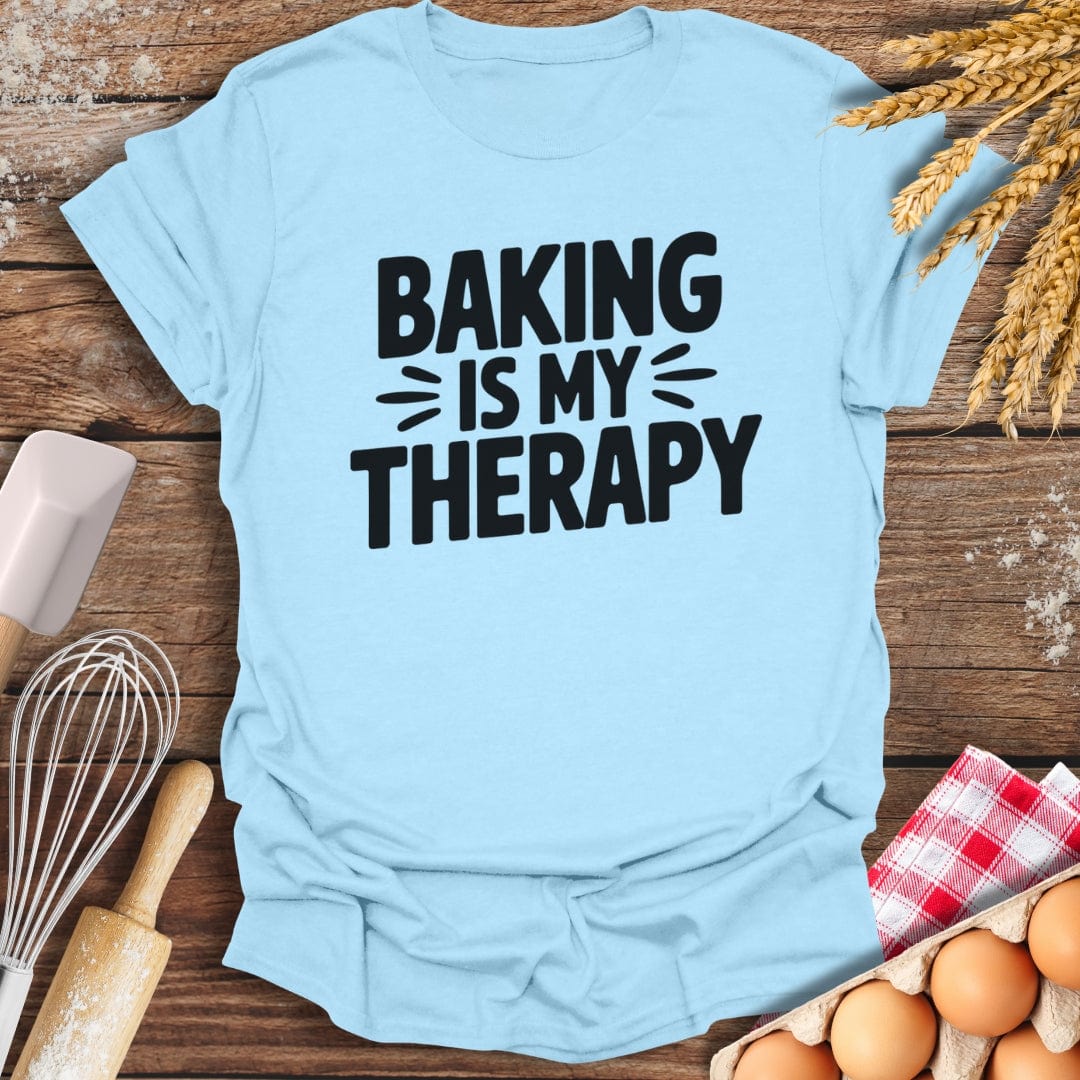 Baking Is My Therapy T-Shirt Light Blue / S Baking Threads