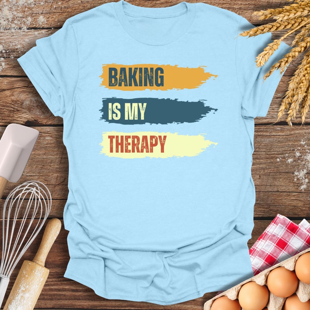 Baking Is My Therapy T-Shirt Light Blue / S Baking Threads