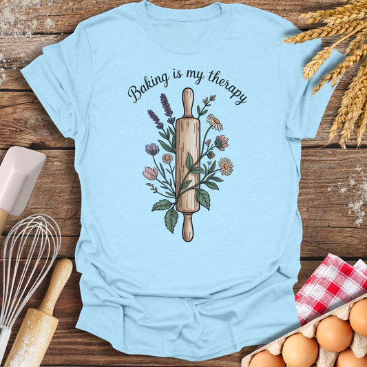 Baking Is My Therapy T-Shirt Light Blue / S Baking Threads
