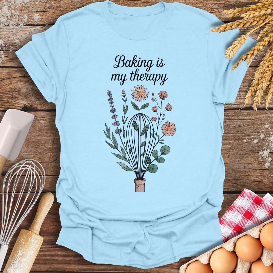Baking Is My Therapy T-Shirt Light Blue / S Baking Threads