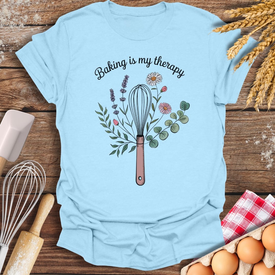 Baking Is My Therapy T-Shirt Light Blue / S Baking Threads