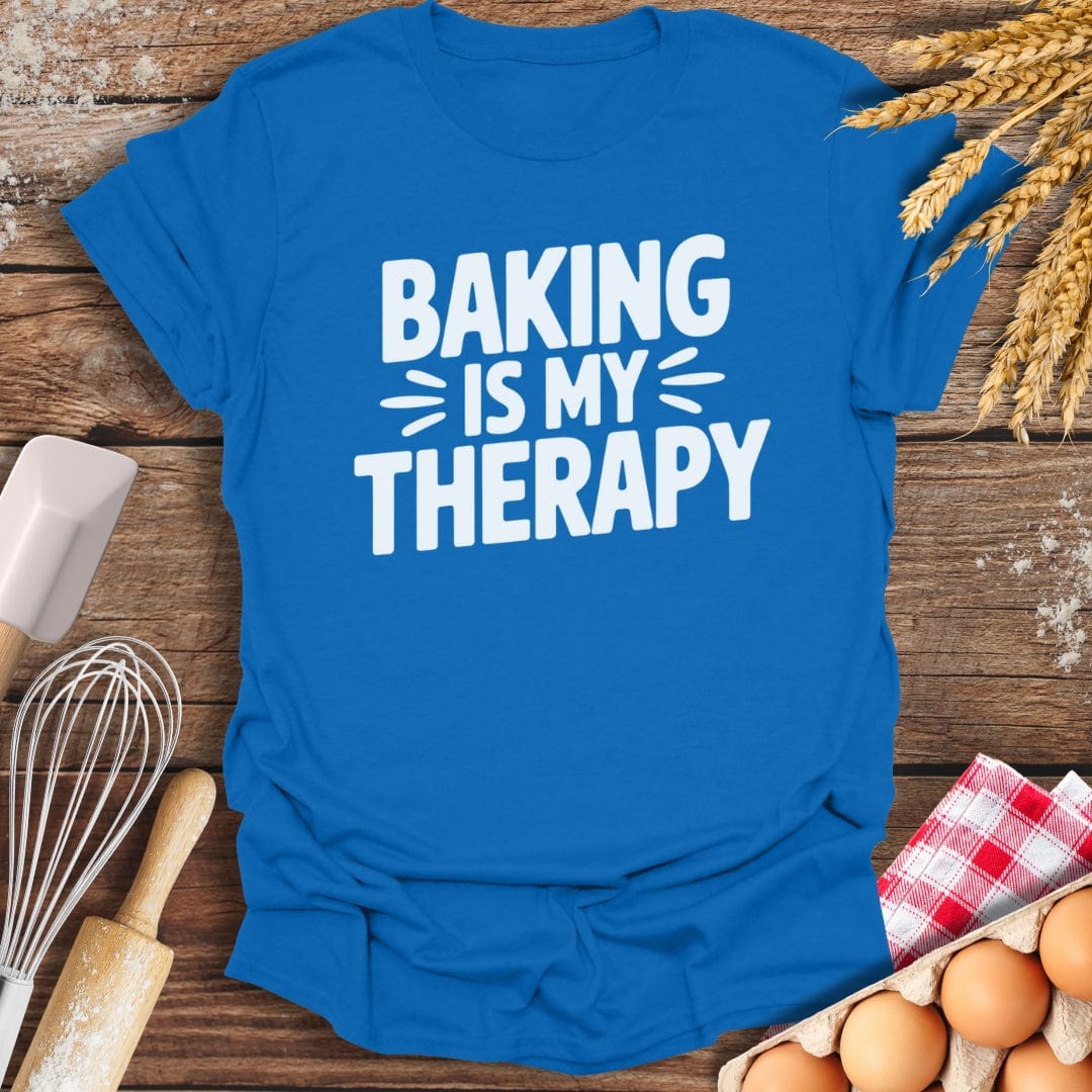 Baking Is My Therapy T-Shirt Royal / S Baking Threads