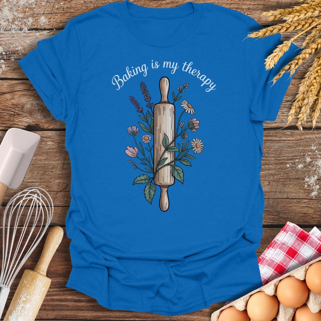 Baking Is My Therapy T-Shirt Royal / S Baking Threads