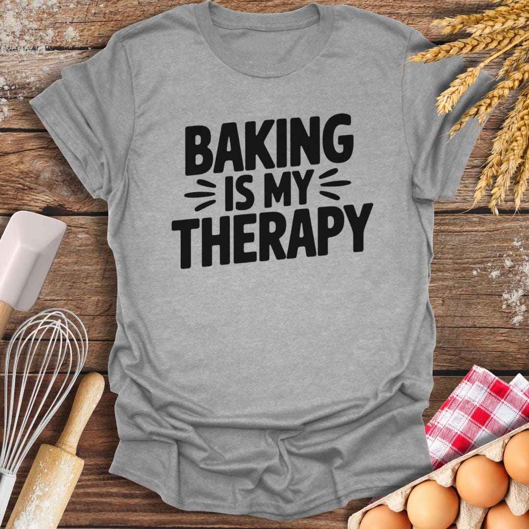 Baking Is My Therapy T-Shirt Sport Grey / S Baking Threads