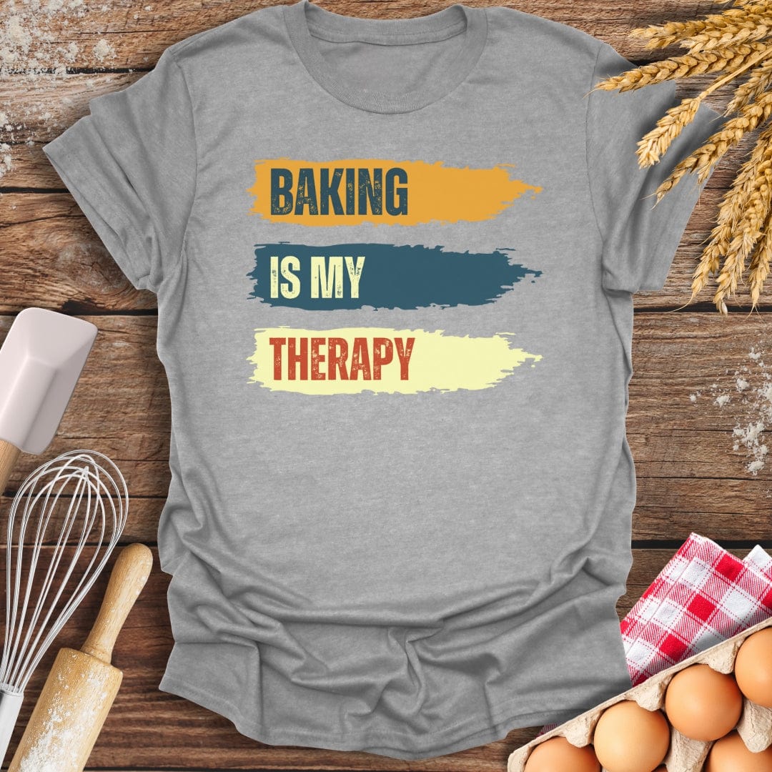 Baking Is My Therapy T-Shirt Sport Grey / S Baking Threads