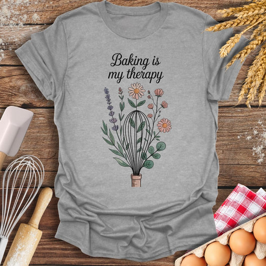 Baking Is My Therapy T-Shirt Sport Grey / S Baking Threads