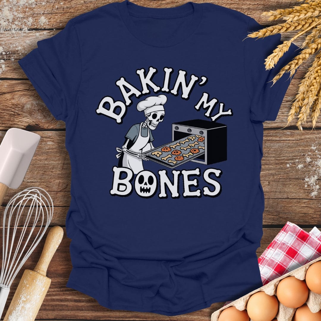 Baking My Bones T-Shirt Navy / S Baking Threads
